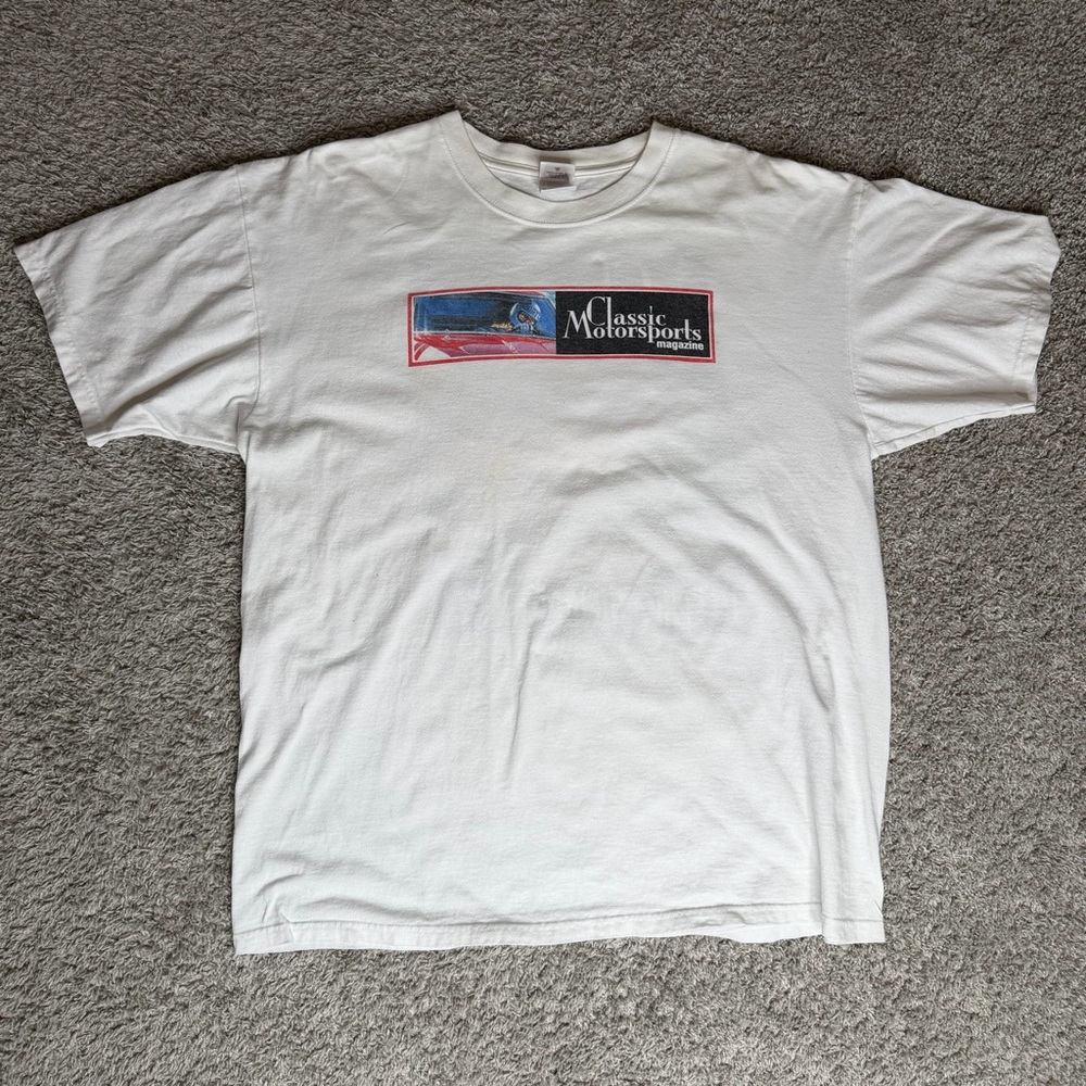 Y2K Classic Motorsports Magazine T-Shirt Men’s XL Daysun Keep History Vtg 90s